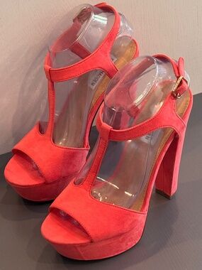 Steve Madden Coral Faux Suede Platform Heels Size 9 Chunky Block Heel Y2K
